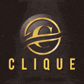 a clique logo is surrounded by flames and sparkles