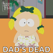 a cartoon of a little girl with a sign that says south park on it