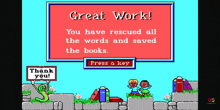 a screenshot of a game that says great work on it