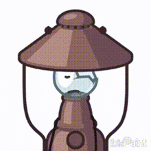 a cartoon lantern with a broken light bulb and the words wth written on it