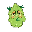 a cartoon of a green plant with red eyes and a red laser beam coming out of it 's eyes .