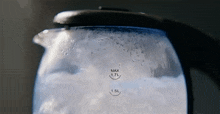 a close up of a glass kettle with the words max 1.7l on the side