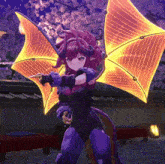 a video game character named grapevine is holding a sword in her right hand