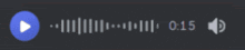 a gray background with a blue play button and a sound icon that says 0.15