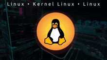 a penguin is in a circle with the words linux kernel linux new