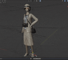 a screenshot of a 3d model of a skeleton with a marker in the upper right corner
