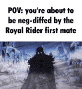 a drawing of a man with glowing eyes and a caption that says pov