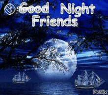 Good Night Friends शुभरात्रि GIF