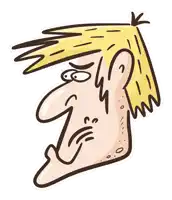 a cartoon drawing of a man covering his face