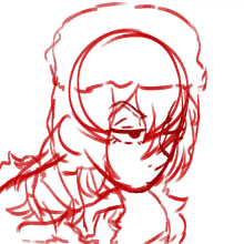 a drawing of a person 's head with a circle around it