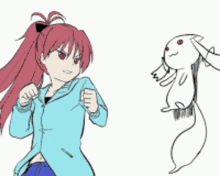 anime girl fighting punch