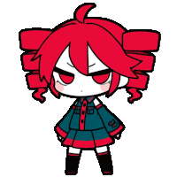 a drawing of a girl with red hair and a blue shirt with the number 8 on it