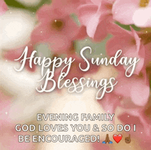 a happy sunday blessings evening family god loves you & so do i be encouraged .