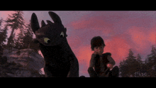 toothless and hiccup from how to train your dragon are sitting next to each other