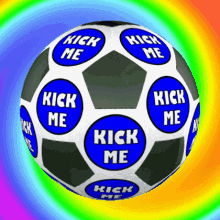 kick me football kick me while im down soccer ball