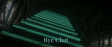 a blurred image of a person with the words bye chat on the bottom