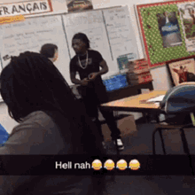 Teacher Hell Nah GIF - Teacher Hell Nah Cover Nose GIFs