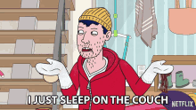 I Just Sleep On The Couch Todd Chavez GIF - I Just Sleep On The Couch Todd Chavez Aaron Paul GIFs