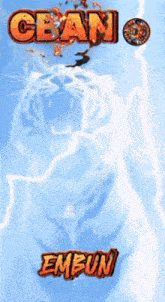 a picture of a tiger with the word embun on the bottom