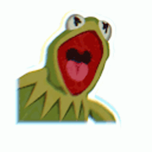 Kermit Scream Surprised Sticker - Kermit Scream Surprised Scream ...