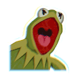 Kermit Scream Surprised Sticker - Kermit Scream Surprised Scream Stickers