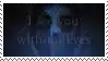 a blue background with the words i see you without eyes on it