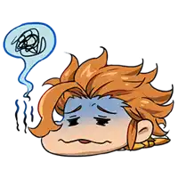 a cartoon drawing of a person with a speech bubble above his head