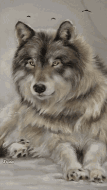 wolf animal art painting