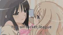 anime girls kiss rocket league hop on