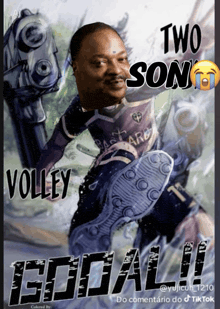 a poster with a man holding a gun and the words " two sons " on it
