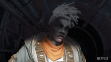 a man with dreadlocks and a scarf around his neck is featured on a netflix poster