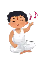 a cartoon of a boy singing with the name miradoodles on the bottom right