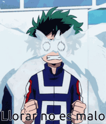 a cartoon character with tears coming out of his eyes and the words llorar no es malo