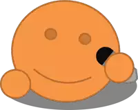 a cartoon smiley face with a microphone behind it