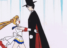 anime couple hug sailor moon