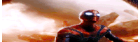 a close up of a person in a spiderman costume standing in front of a cloudy sky .