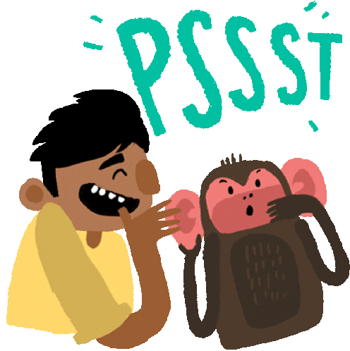 Monkey Whispers A Secret Sticker - Monkeys Best Friend Psst Monkey Stickers