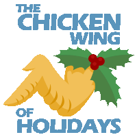 Chicken Wing Of Holidays Dashing Through The Snow Sticker - Chicken Wing Of Holidays Dashing Through The Snow Chicken Wing Stickers
