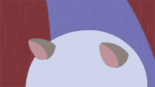 a close up of a cat 's ears on a red and purple background