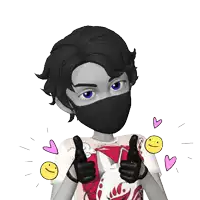 a cartoon character wearing a black mask and a fox shirt
