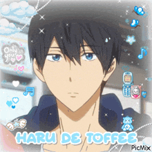 a picture of a boy with the name haru de toffee