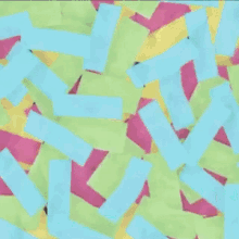 a person is playing a guitar in a collage of sticky notes .