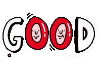 a cartoon drawing of the word bloody with two faces in it