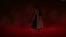 a person holding a long sword in a dark room with animetot.tv in the bottom right corner