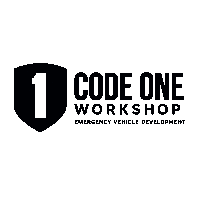 a black and white logo for the code one workshop