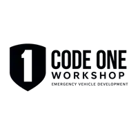 a black and white logo for the code one workshop