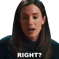 a woman with a surprised look on her face has the word right written on her face