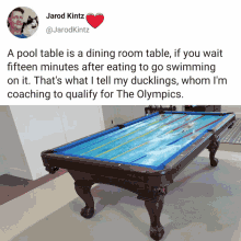 swimming pool table dining room table free refills