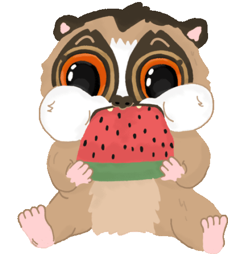 Delighted Laurence Eats Watermelon Sticker - Super Mega Manic Slow Laurence Owl Eat Stickers