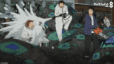 a kaiju no. 8 poster with a group of people